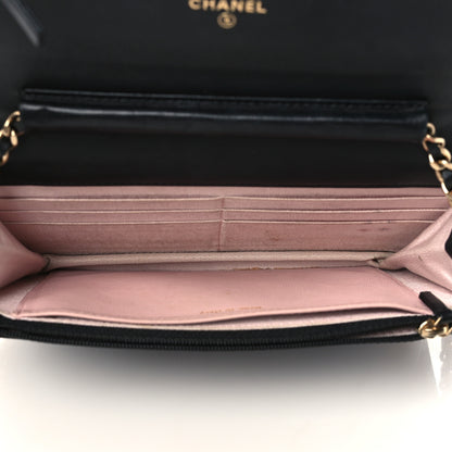 Chanel Lambskin Micro Quilted Wallet On Chain WOC Black 5 of 10