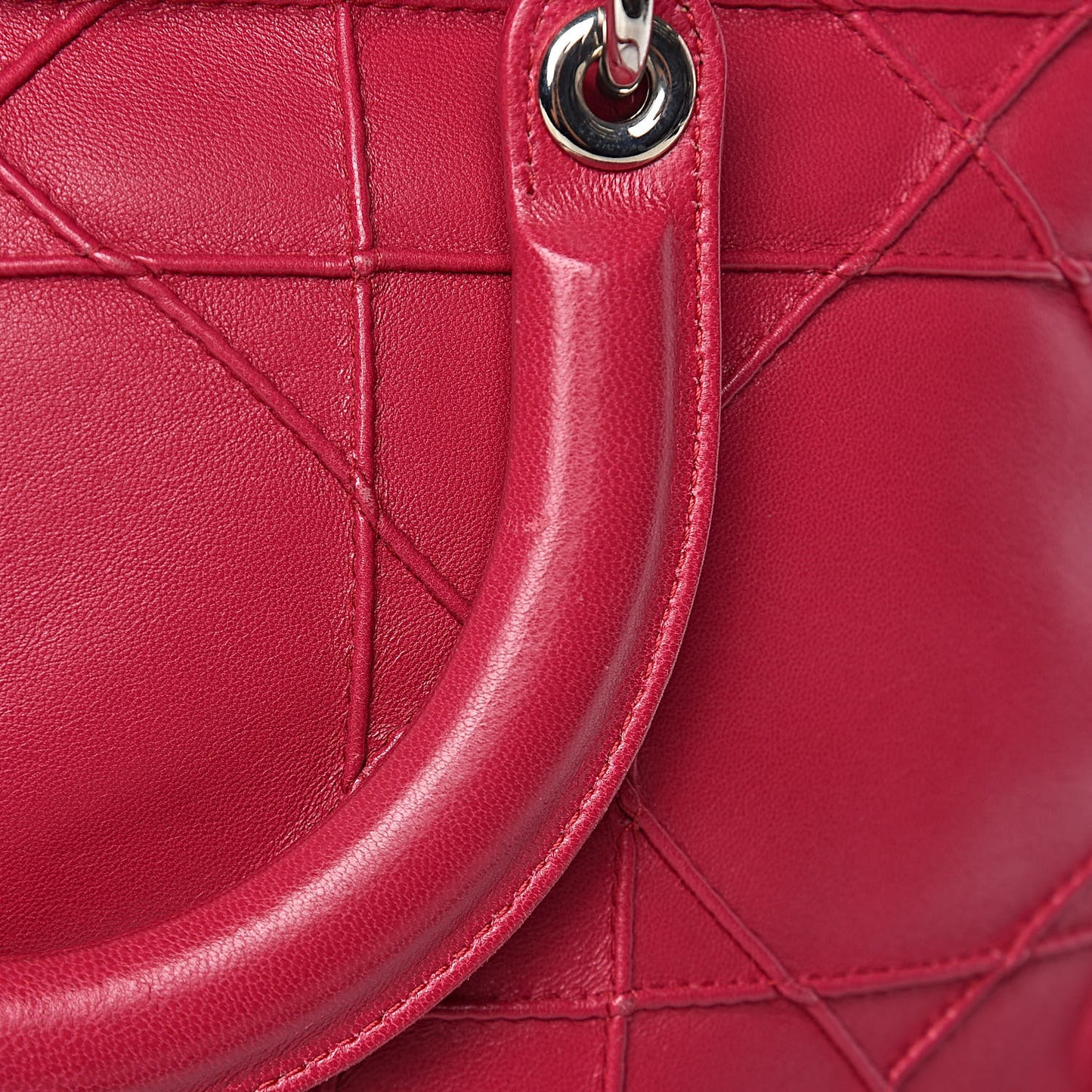 Lambskin Cannage Medium Granville Tote Fuchsia