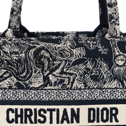 Christian Dior Canvas Embroidered Small Dioriviera Toile De Jouy Book Tote Blue 7 of 9
