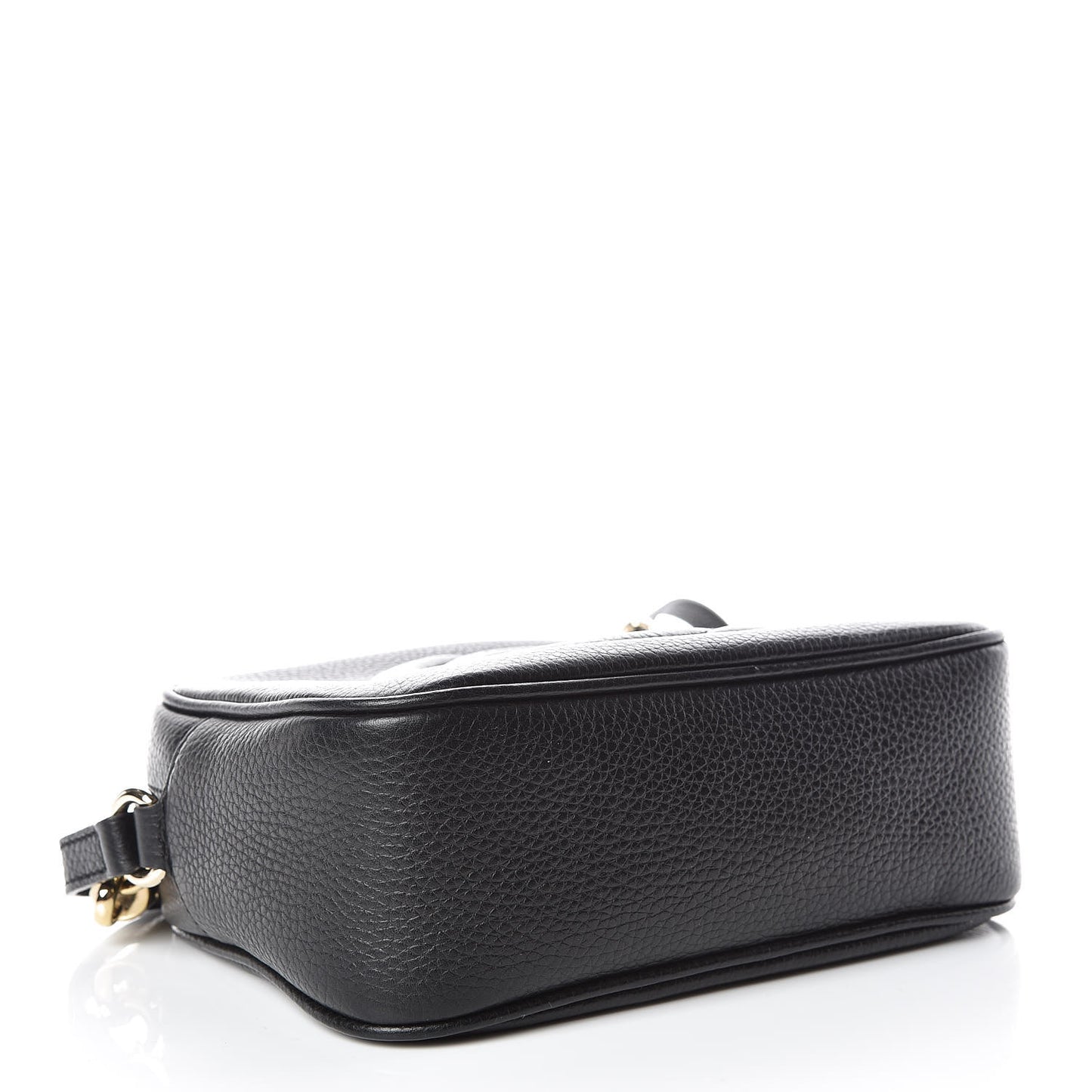 Pebbled Calfskin Small Soho Disco Bag Black