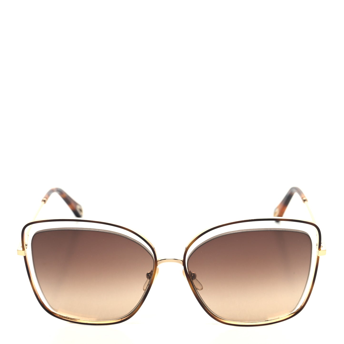 Poppy Cutout Square Sunglasses CE133S Gold Tortoise