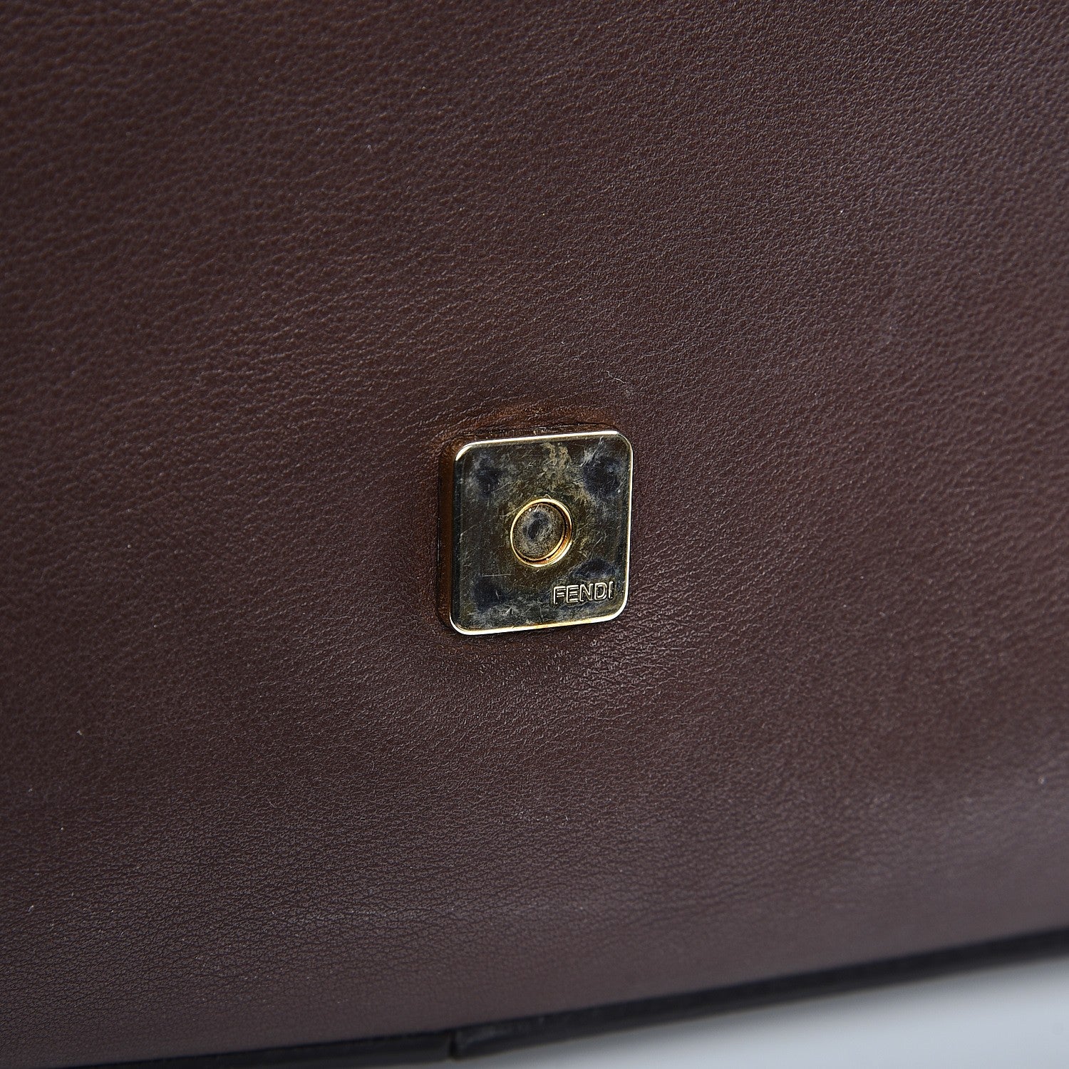 Fendi Vitello Flamingo Enamel Big Forever Mama Baguette Brown 8 of 9