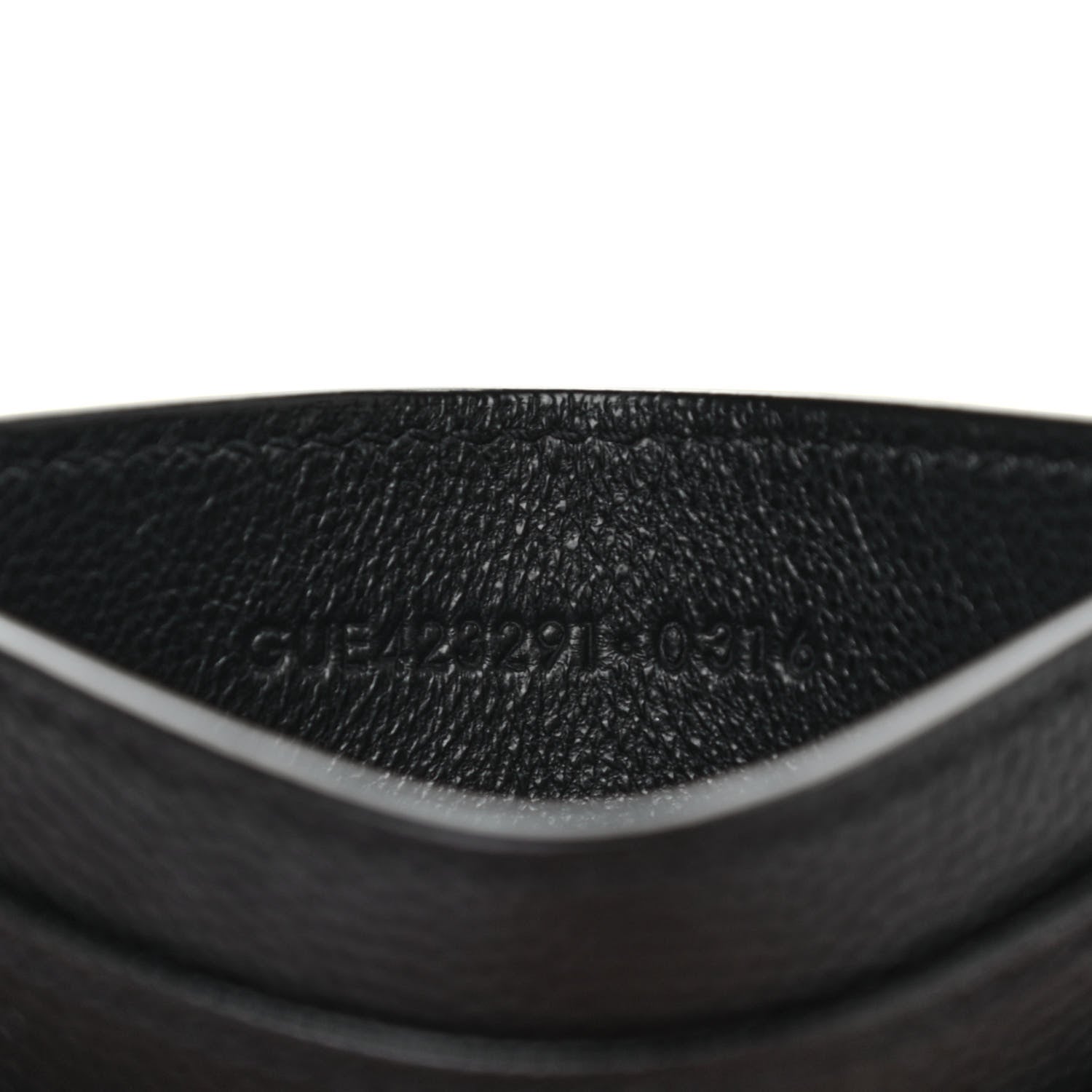 Saint Laurent Grain De Poudre Matelasse Chevron Monogram Credit Card Case Black 7 of 7