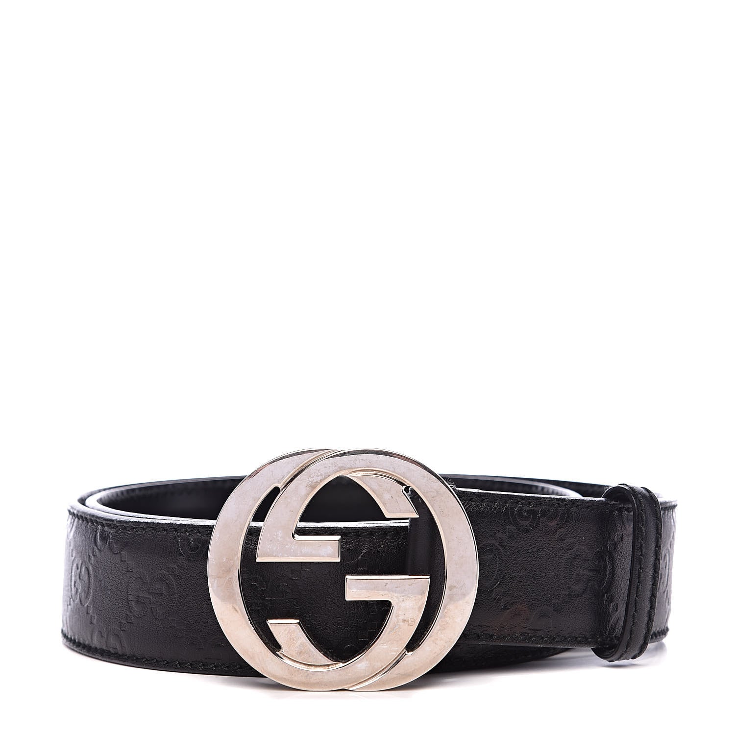 Gucci Guccissima Interlocking G Belt 90 36 Black 1 of 6