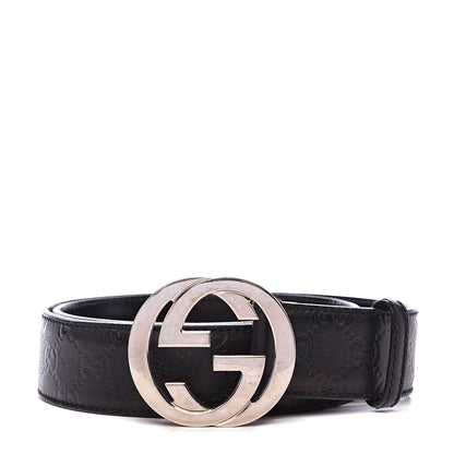 Gucci Guccissima Interlocking G Belt 90 36 Black 1 of 6