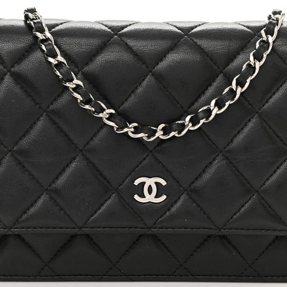 Chanel Lambskin Quilted Wallet On Chain WOC Black 9 of 11
