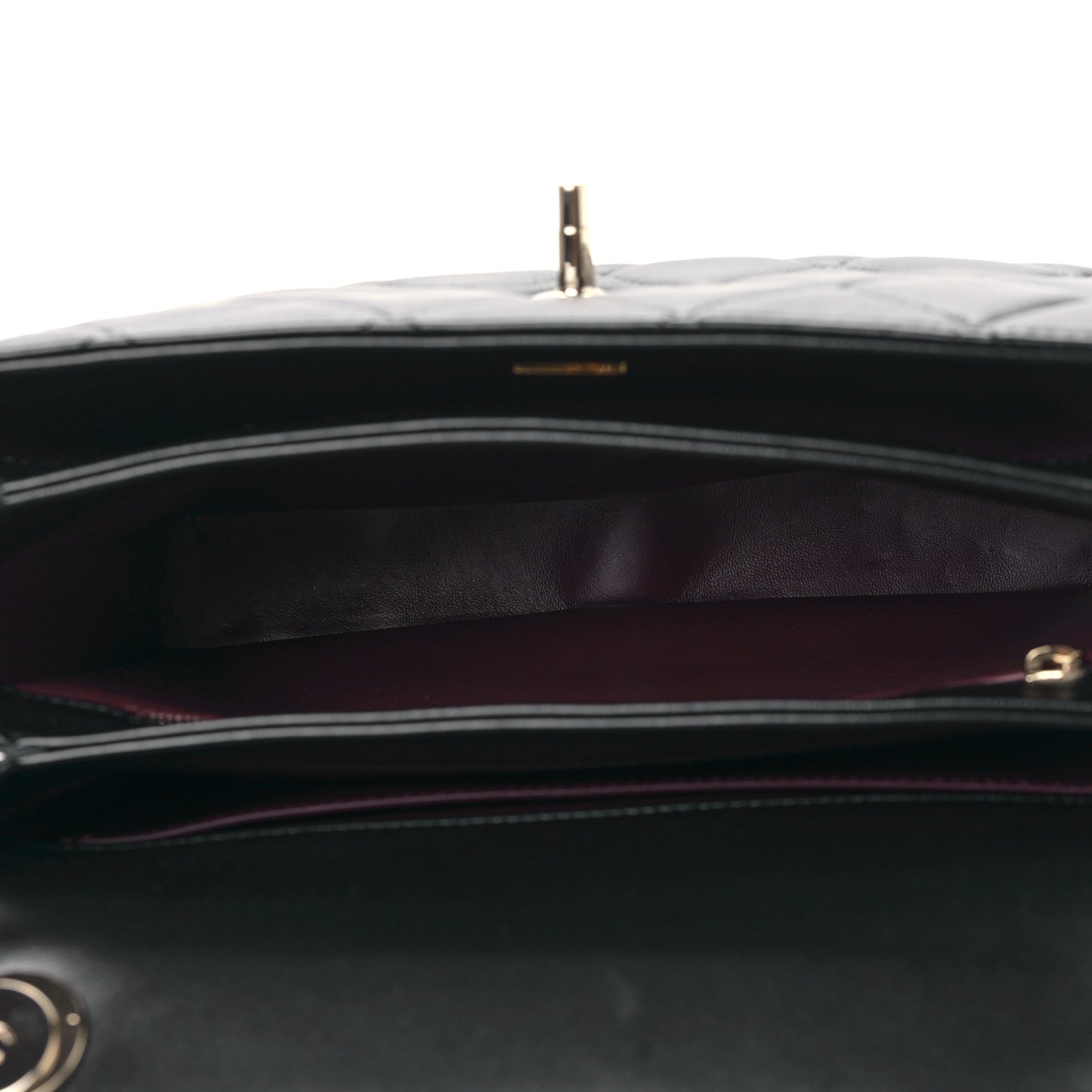 Lambskin Quilted Small Trendy CC Dual Handle Flap Bag Black