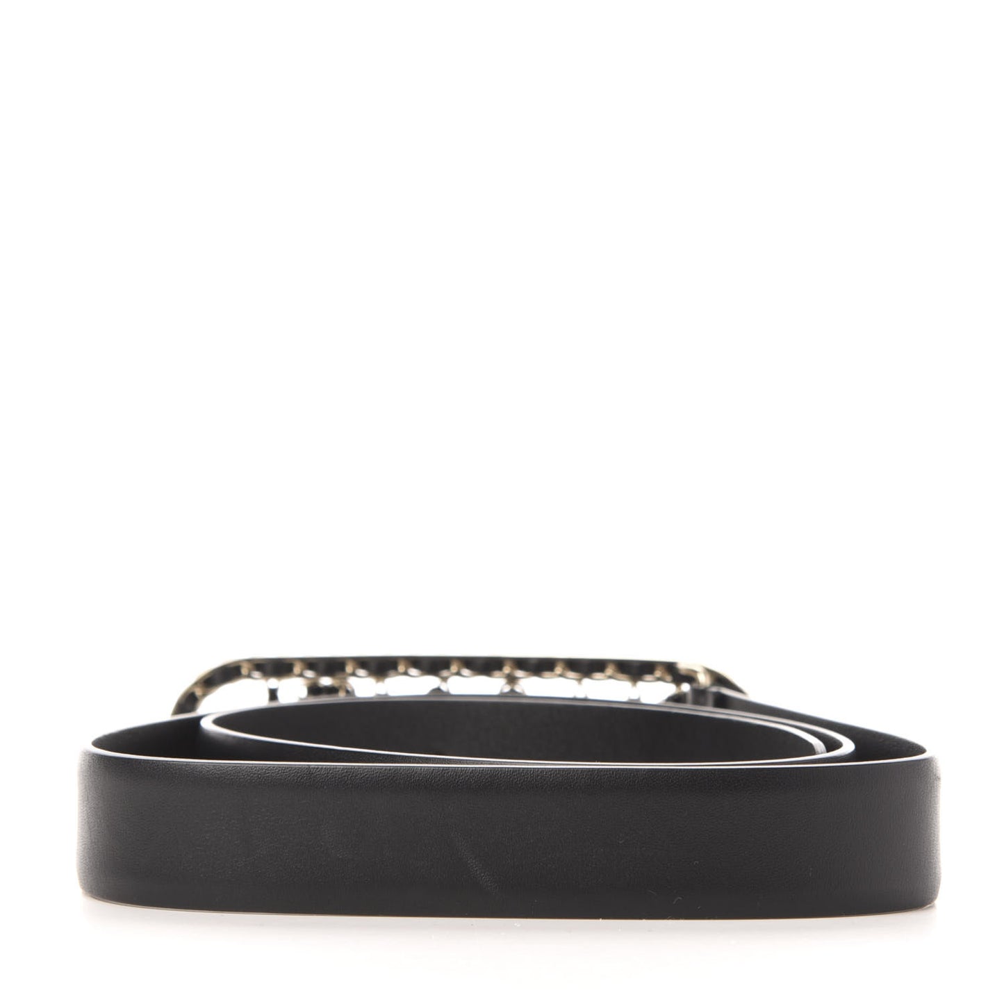 Calfskin CC Chain Vintage Allure Logo Belt 85 34 Black