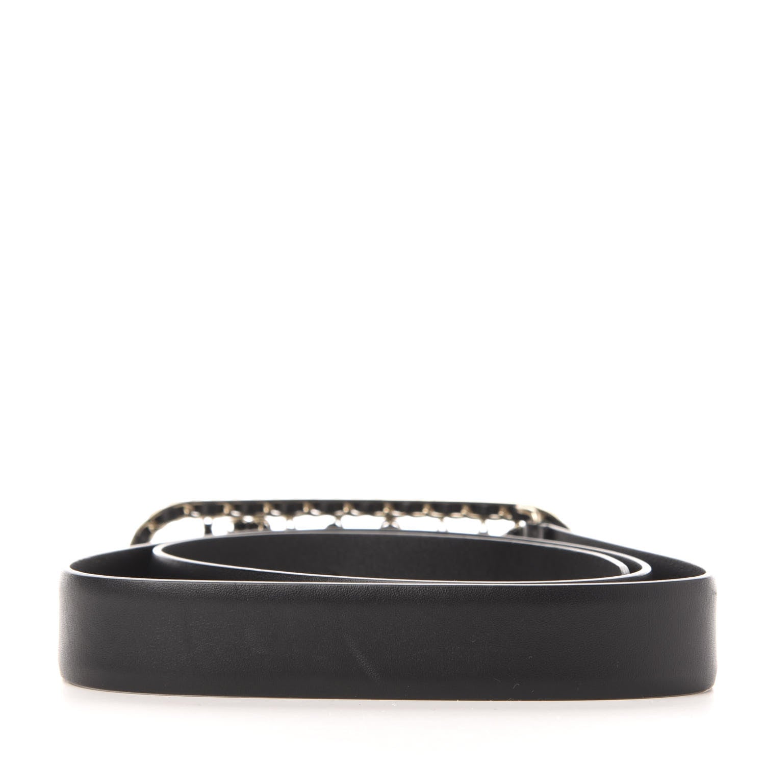 Chanel Calfskin CC Chain Vintage Allure Logo Belt 85 34 Black 2 of 8