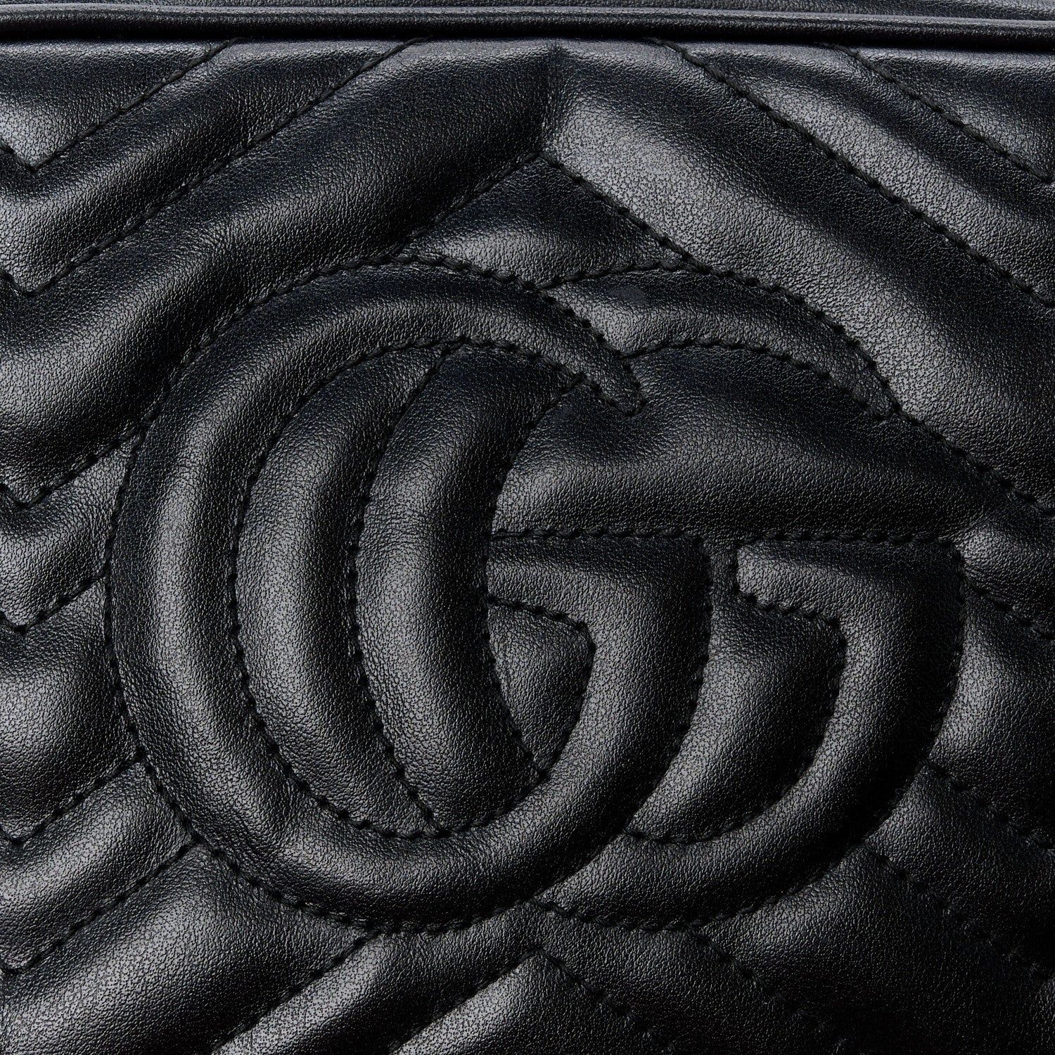 Gucci Calfskin Matelasse Small GG Marmont Chain Shoulder Bag Black 14 of 14