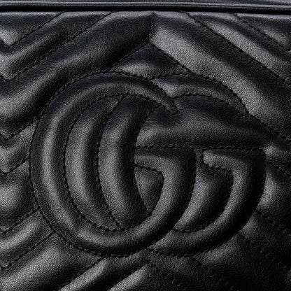 Gucci Calfskin Matelasse Small GG Marmont Chain Shoulder Bag Black 14 of 14