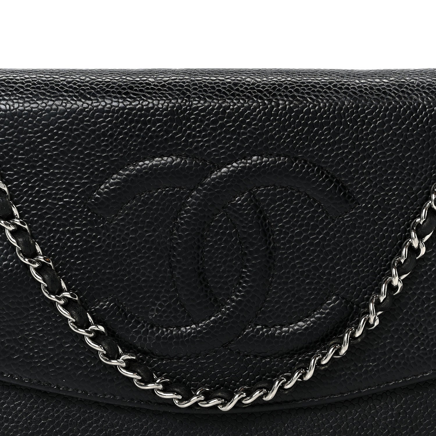 Chanel Caviar Timeless CC Wallet On Chain WOC Black 8 of 11