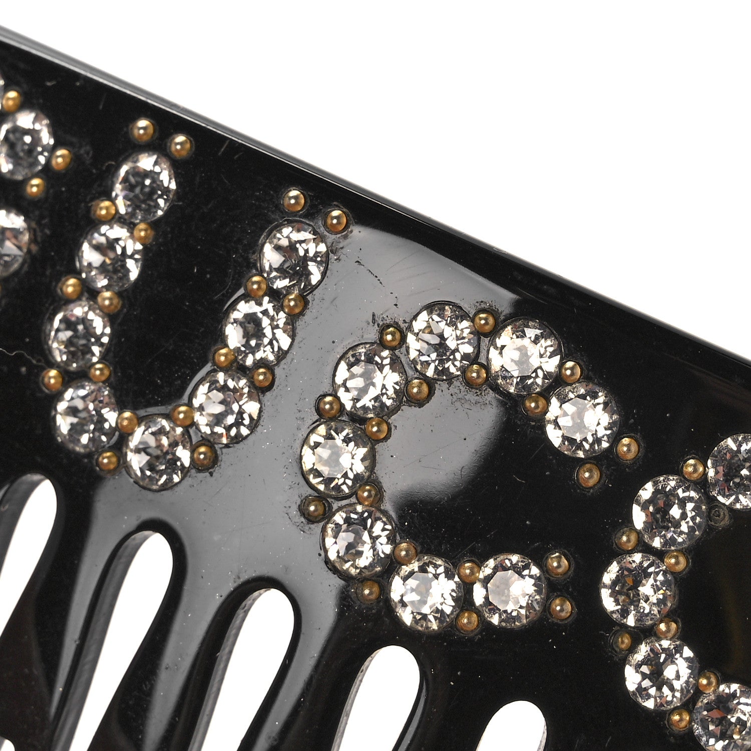 Gucci Resin Crystal Hair Comb Black 5 of 5