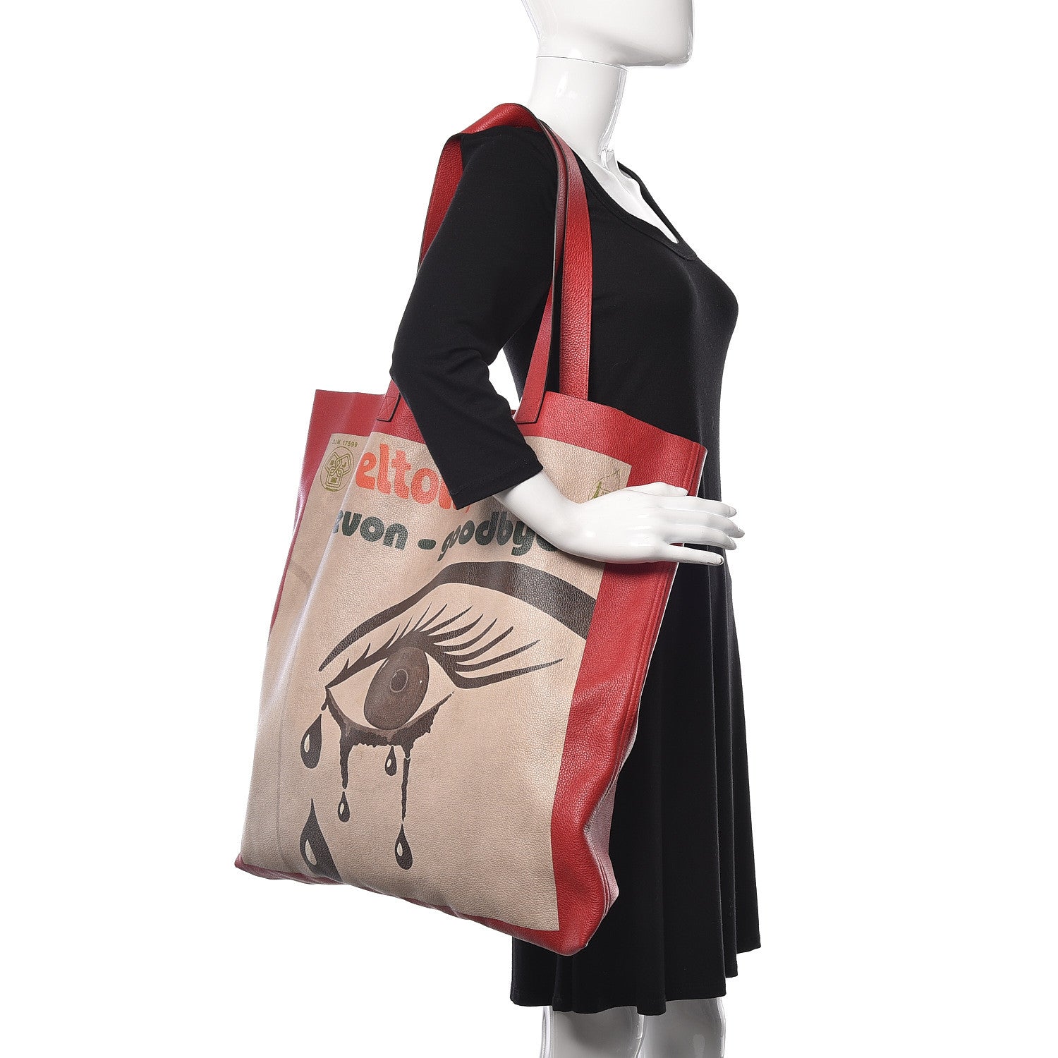Gucci Calfskin Large Elton John Levon-Goodbye Tote Red 2 of 10