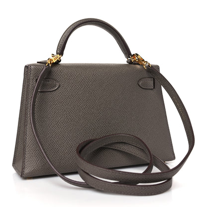 Hermes Epsom Mini Kelly Sellier 20 Etain 3 of 9
