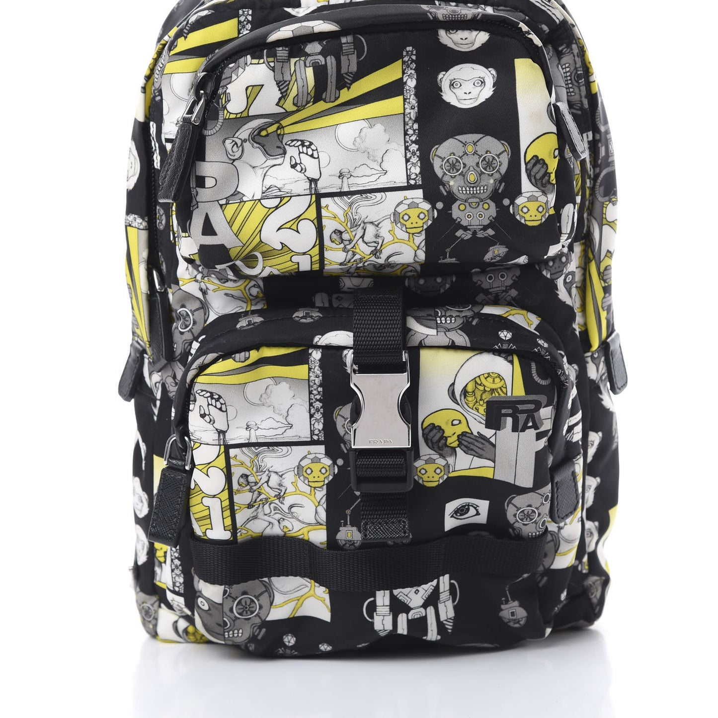 X JAMES JEAN Nylon Robot Monkey Sling Backpack Black