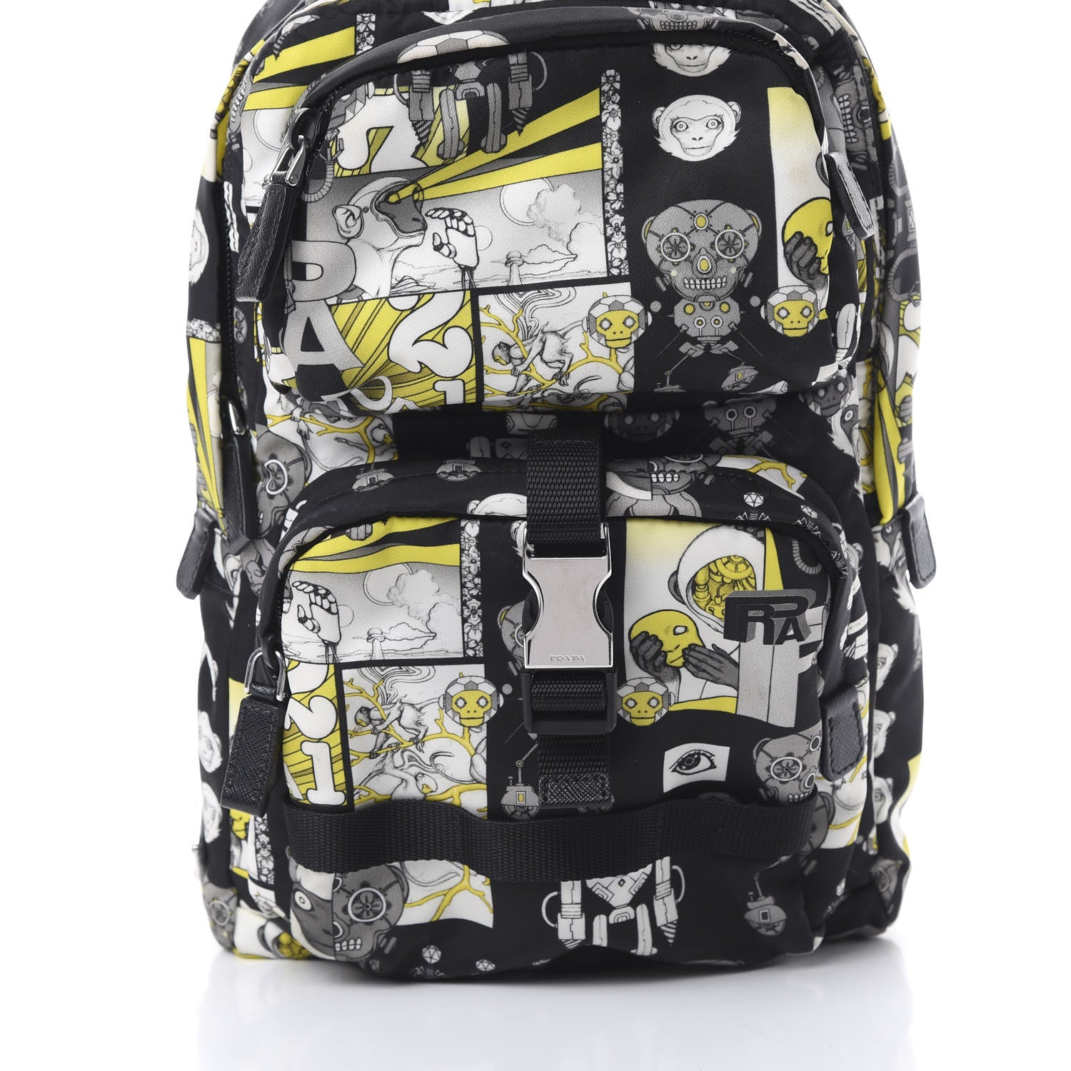 Prada X JAMES JEAN Nylon Robot Monkey Sling Backpack Black 8 of 10