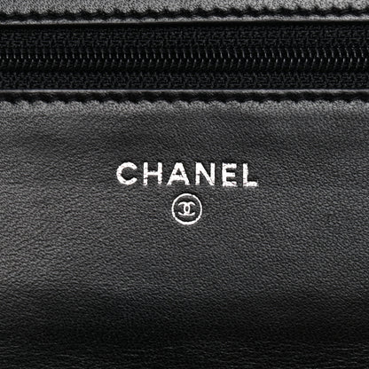 Chanel Lambskin Quilted Wallet On Chain WOC Black 5 of 9