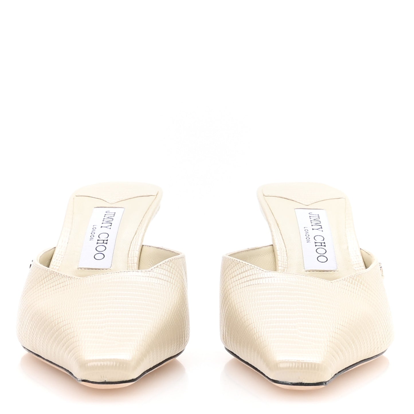 Calfskin Lizard Embossed Vivi 65 Mule Pumps 39.5 Off white