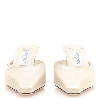 Jimmy Choo Calfskin Lizard Embossed Vivi 65 Mule Pumps 39.5 Off white 3 of 8