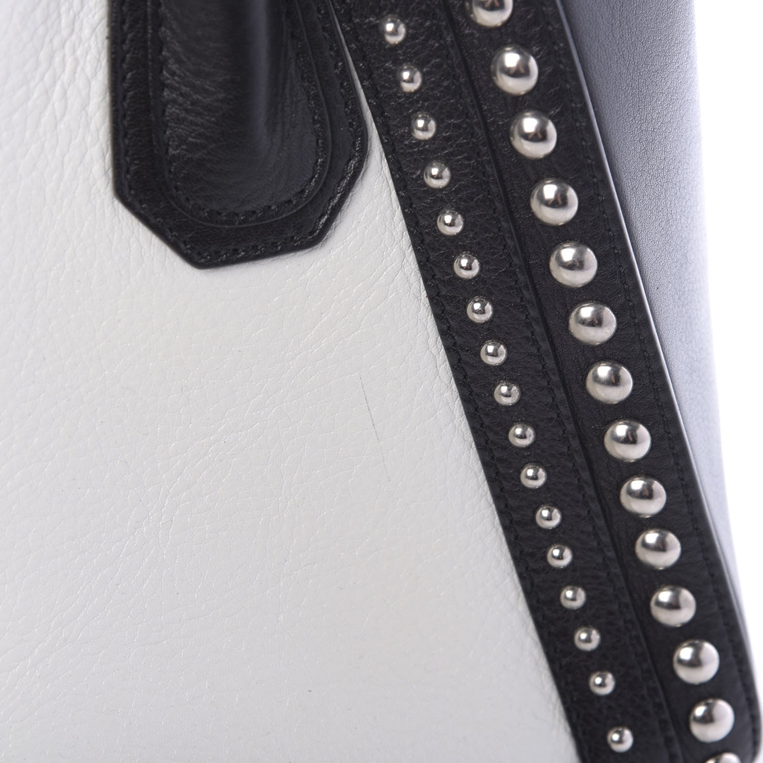 Givenchy Calfskin Small Studded Bi-Color Antigona Black White 10 of 12