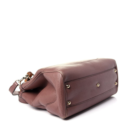 Gucci Pebbled Calfskin Small Diana Bamboo Top Handle Tote Pink Tan 5 of 14