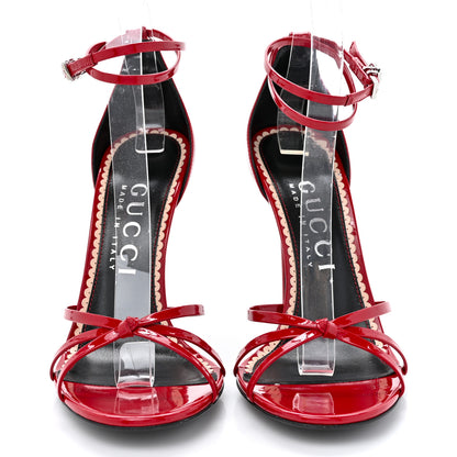 Gucci Patent Crystal Removable Bow Sandals 40 Red 2 of 8