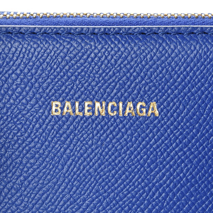 Balenciaga Signature Grained Calfskin Logo S Ville Top Handle Bag Bleu Roi White 8 of 11