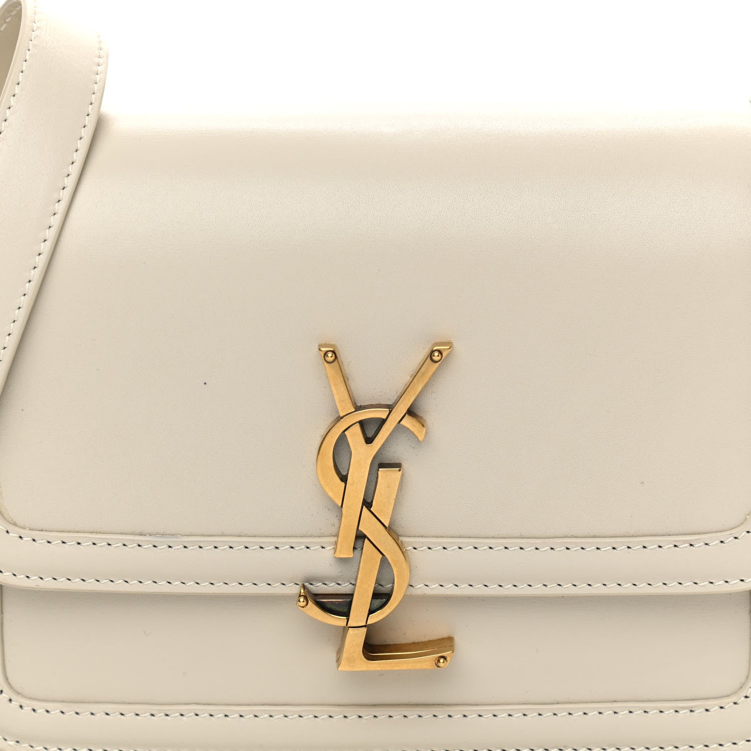 Saint Laurent Smooth Calfskin Small Solferino Satchel Ivory 8 of 10