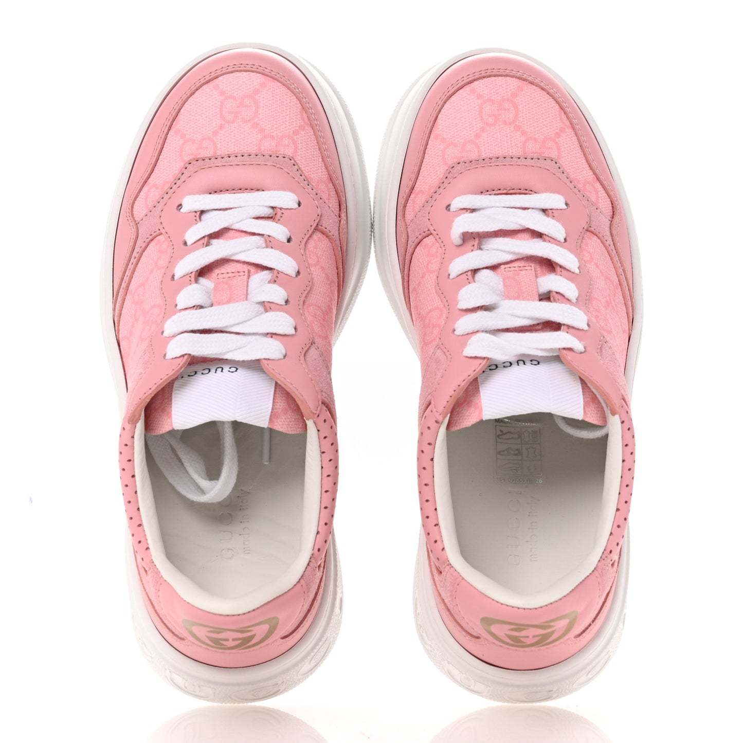 Calfskin GG Supreme Monogram Womens Platform 55mm Sneakers 35.5 Pink