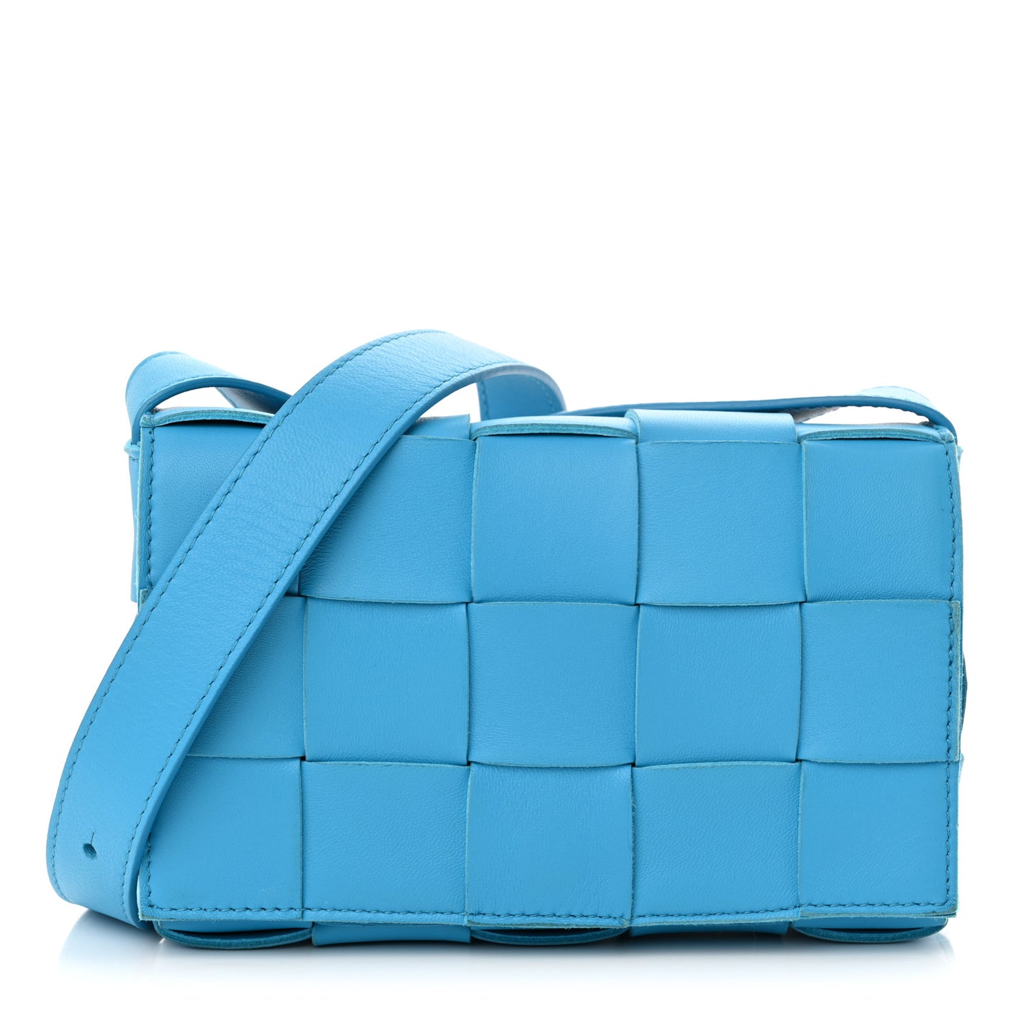 Lambskin Maxi Intreccio Small Cassette Crossbody Bag Pool