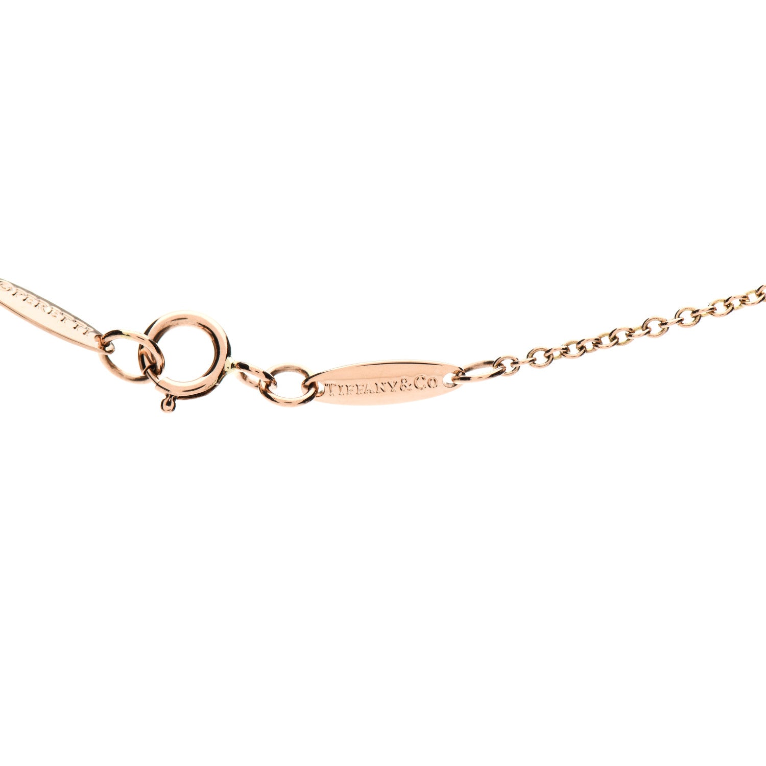 Tiffany 18K Rose Gold Diamond .03ct Elsa Peretti Diamonds by the Yard Pendant Necklace 3 of 7