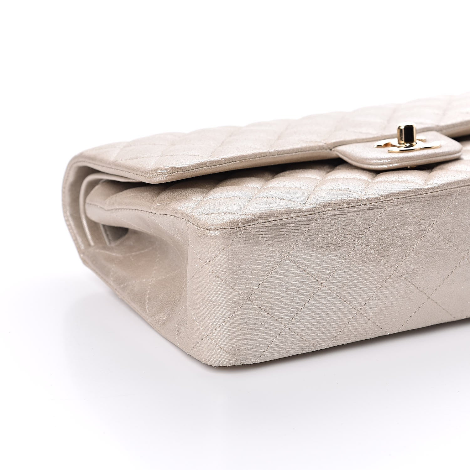 Chanel Iridescent Calfskin Quilted Medium Double Flap Light Gold 8 of 10