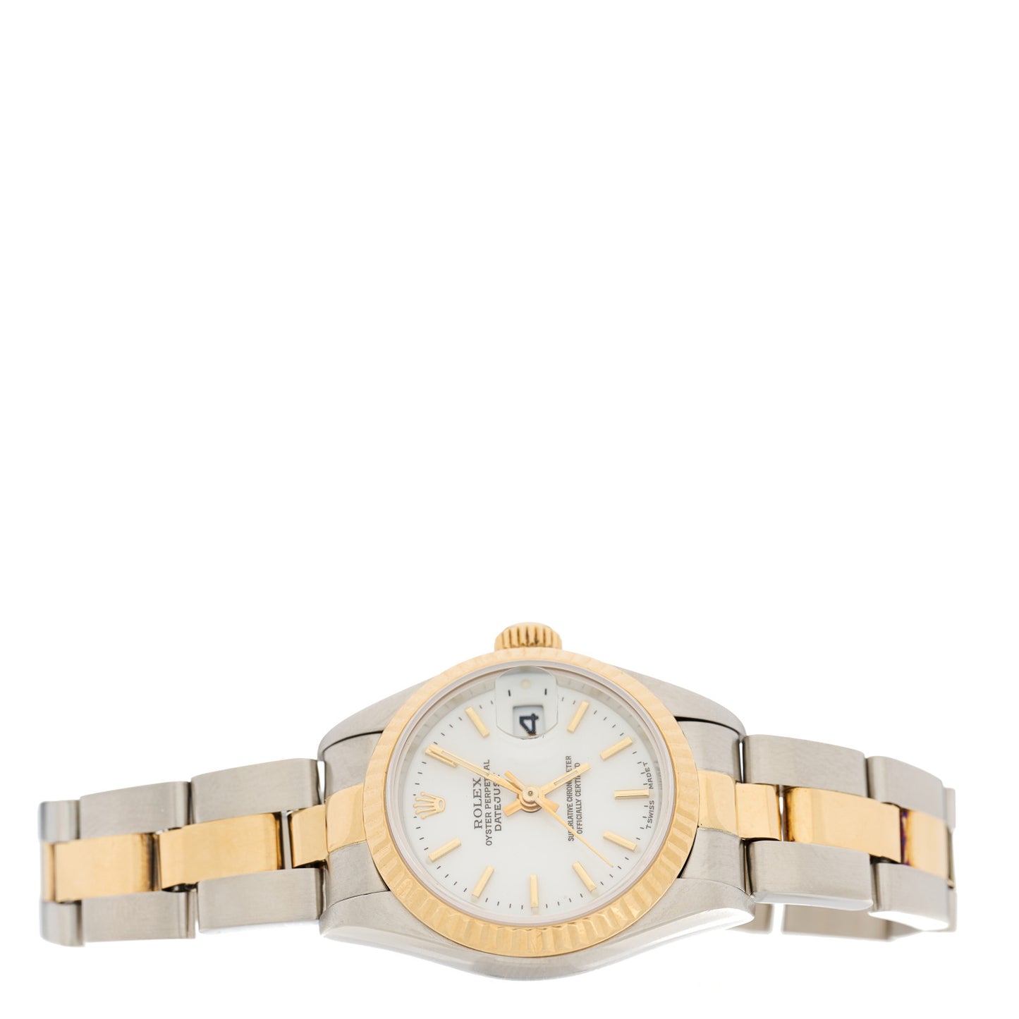 Stainless Steel 18K Yellow Gold 26mm Oyster Perpetual Datejust Watch White 69173