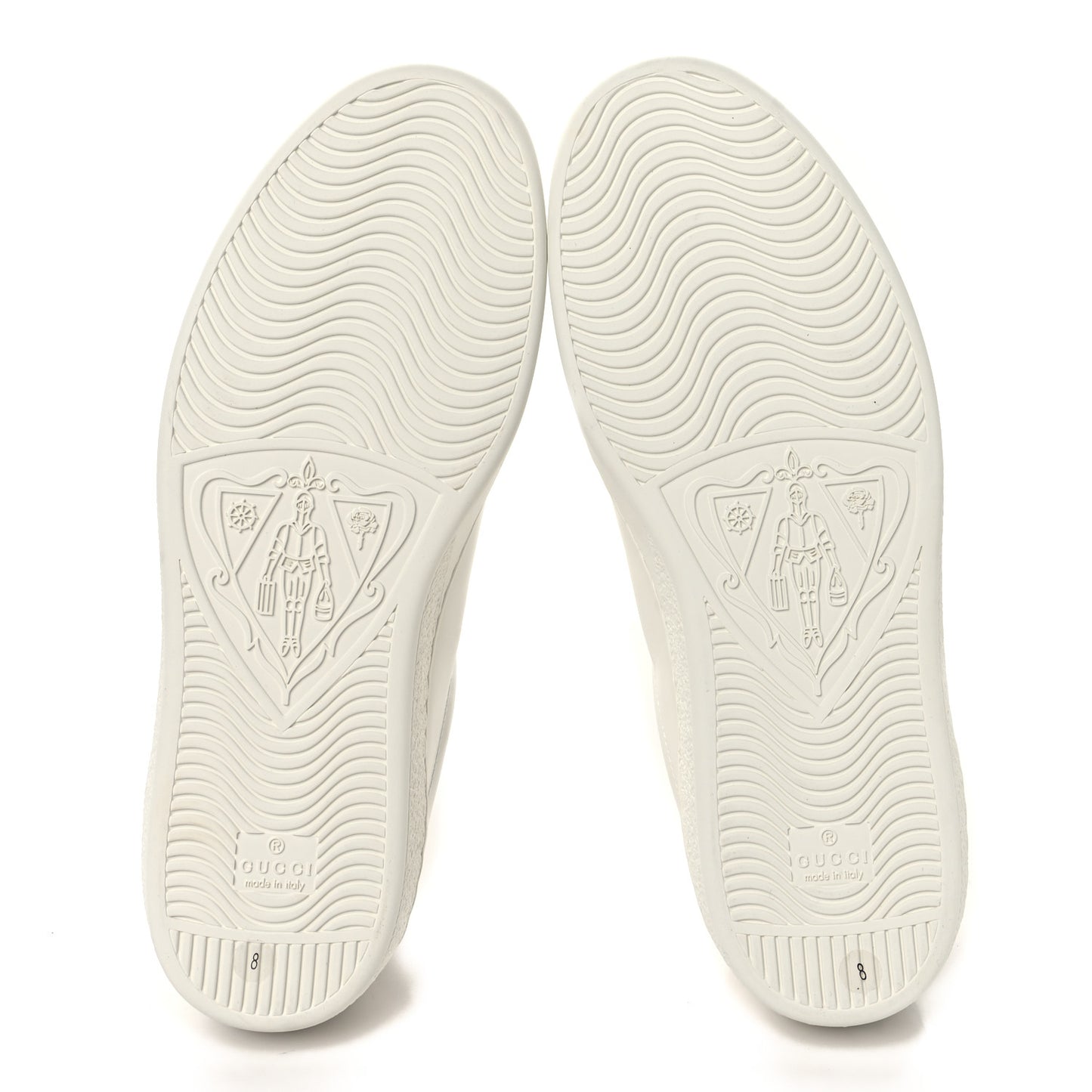 Calfskin Interlocking G Perforated Mens Ace Sneakers 8 White Grey Sky