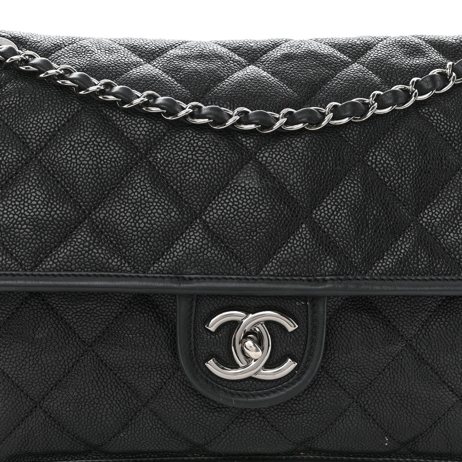 Chanel Caviar Quilted Large French Riviera Flap Black 9 of 13