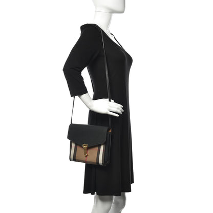 Burberry Derby Calfskin House Check Small Macken Crossbody Bag Black 2 of 9