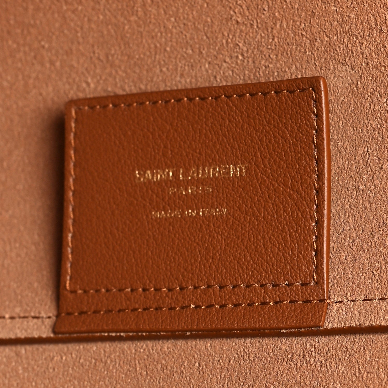 Saint Laurent Calfskin Large Shopping Tote Dark Tan 8 of 12