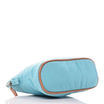 Hermes Cotton Canvas Mini Bolide Travel Cosmetic Pouch Bleu Horizon 4 of 14