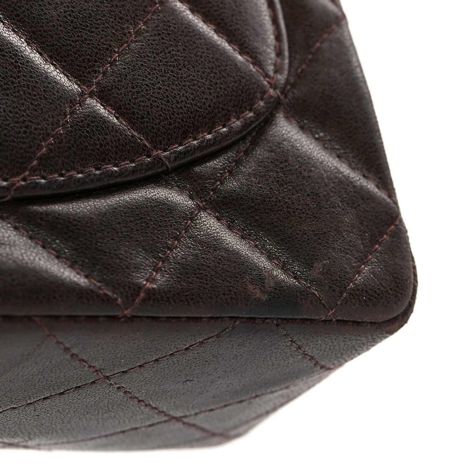 Chanel Lambskin Quilted Mini Square Flap Bag Dark Brown 12 of 13