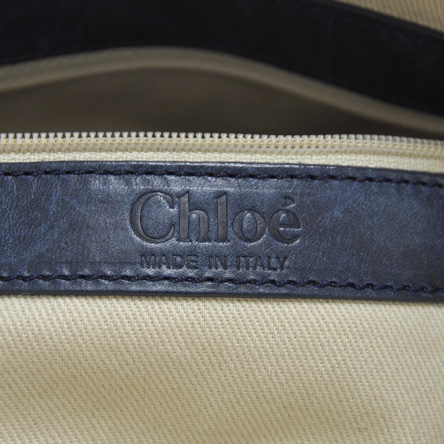 Chloe Python Silverado Shoulder Bag Blue 7 of 10