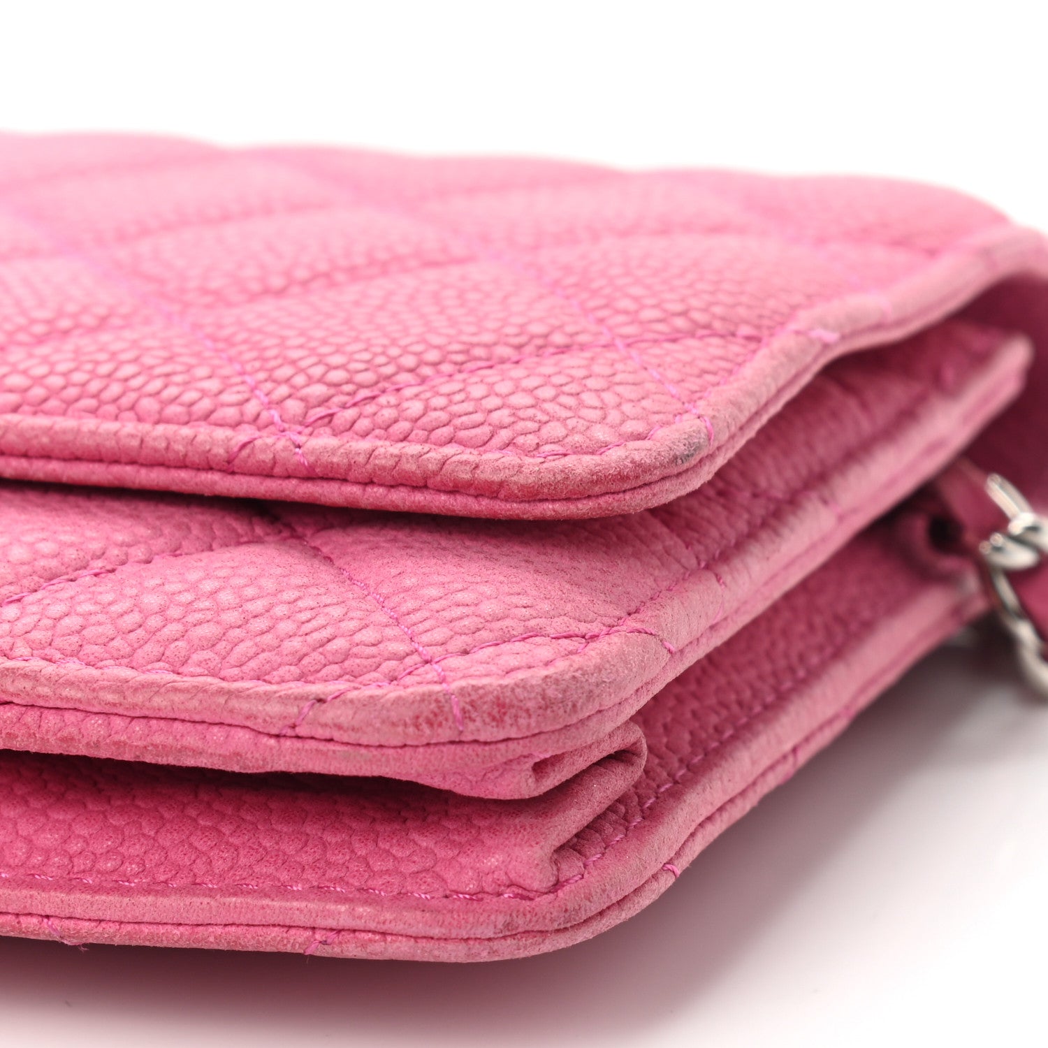 Chanel Iridescent Caviar Quilted Wallet on Chain WOC Pink 10 of 15