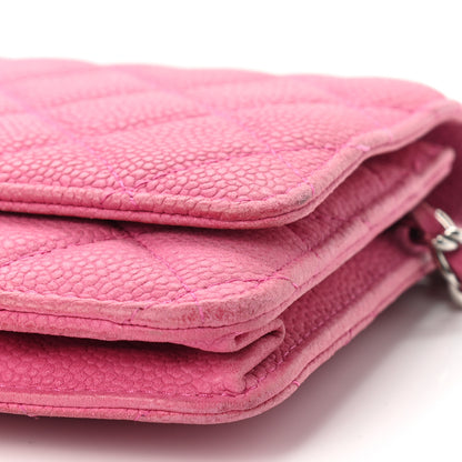 Chanel Iridescent Caviar Quilted Wallet on Chain WOC Pink 10 of 15