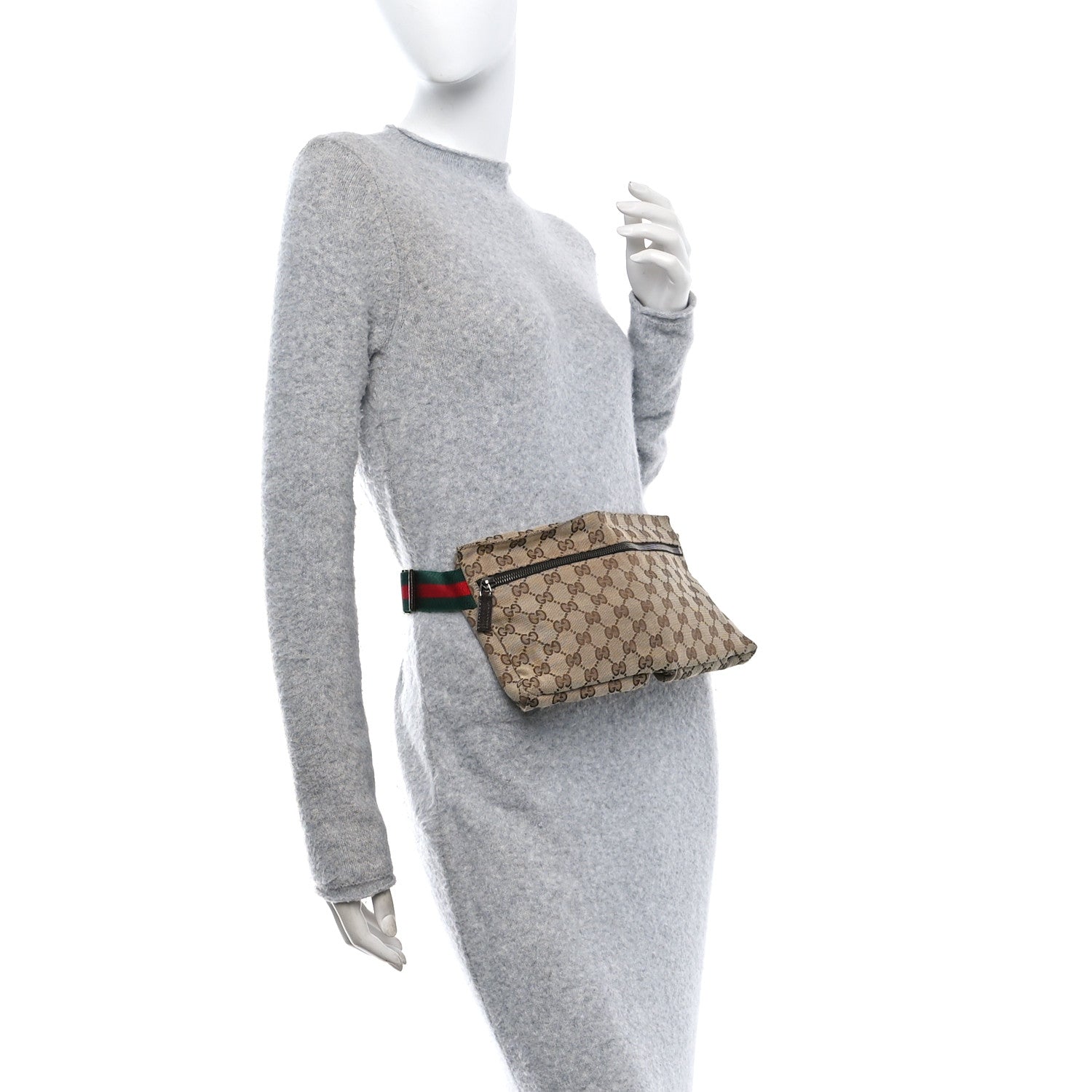Gucci Monogram Web Belt Bag Dark Brown 2 of 10