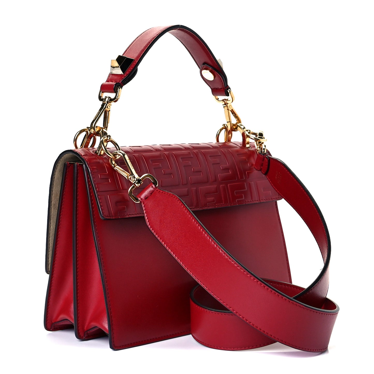 Vitello Liberty FF 1974 Embossed Kan I Shoulder Bag Fragola