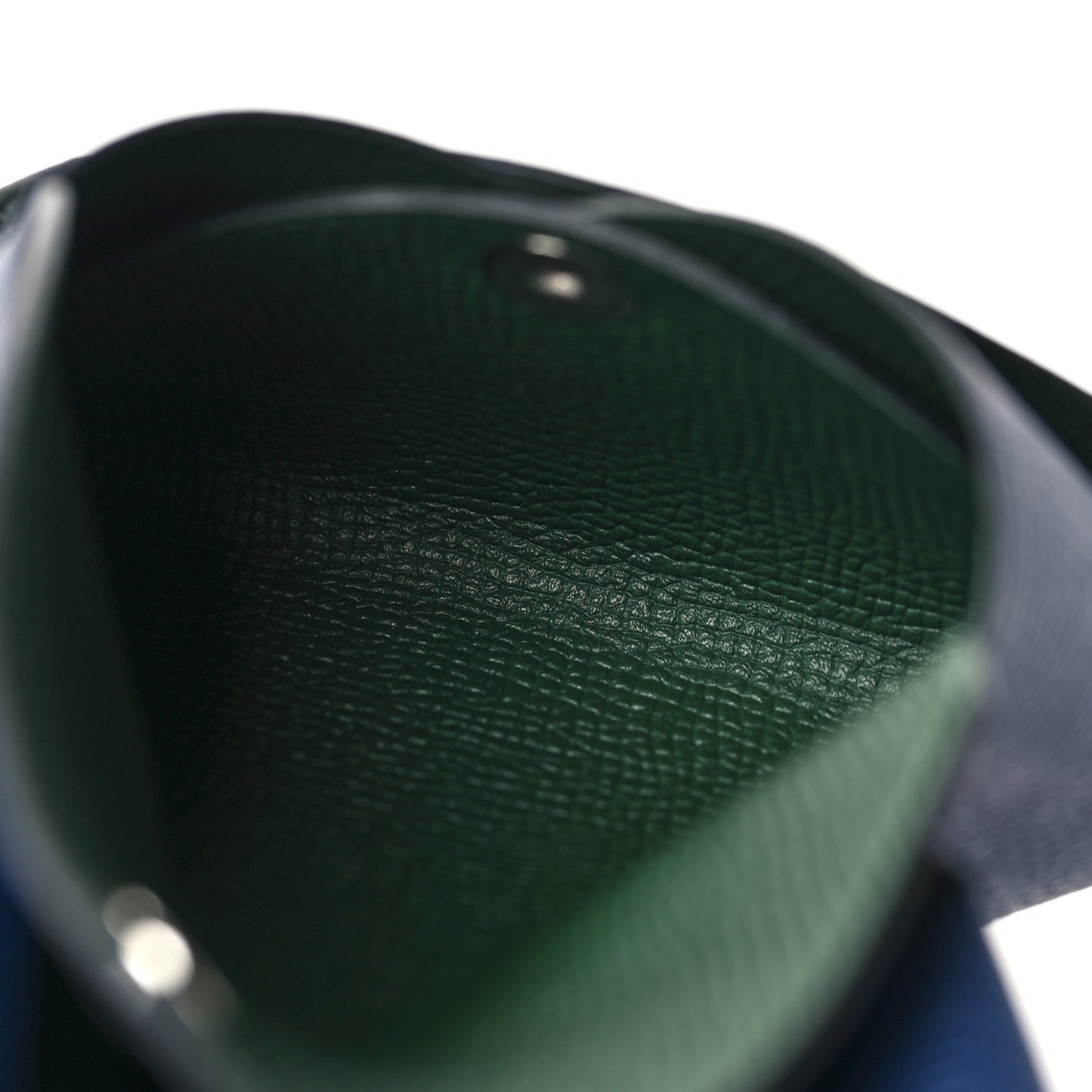 Epsom Verso Calvi Duo Card Case Bleu Saphir Vert Cypress