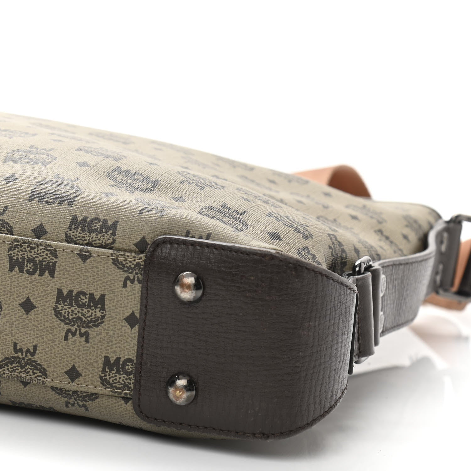 MCM Coated Canvas Messenger Bag Beige 11 of 16