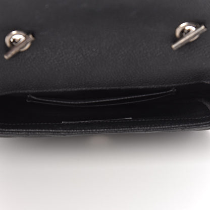 Saint Laurent Grained Calfskin Matelasse Chevron Classic Monogram Baby Chain Bag Black 5 of 9