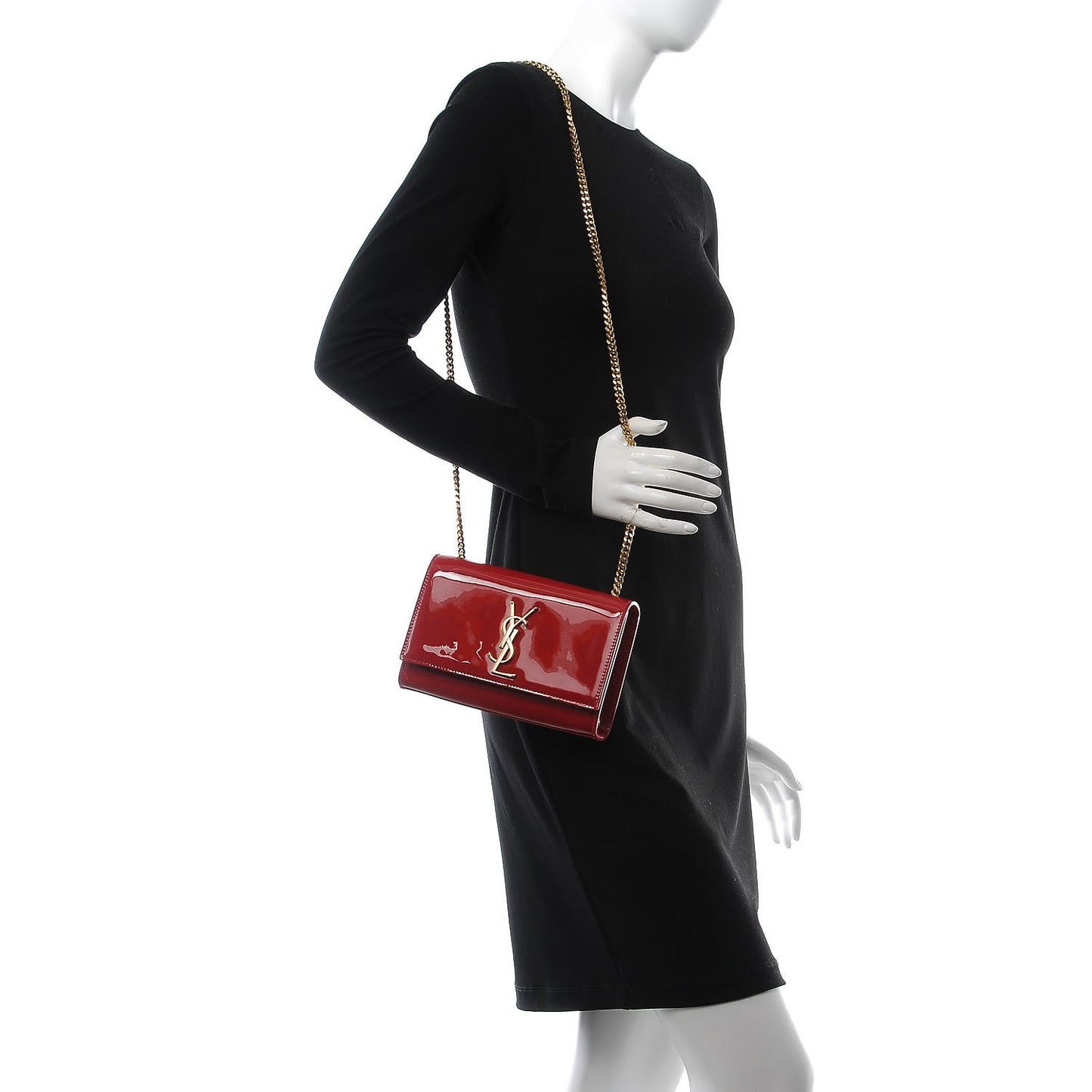 Patent Small Monogram Kate Satchel Red