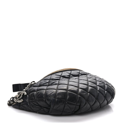Chanel Lambskin Quilted Banane Waist Bag Fanny Pack Black 3 of 10